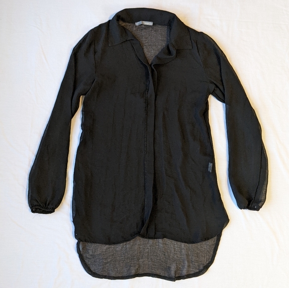 'Smart Set' Sheer Black Long Sleeve - Picture 1 of 8